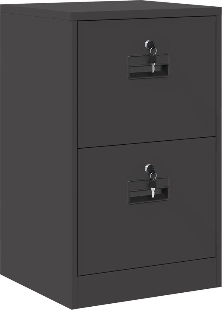 vidaXL Irattároló Szekrény fiókkal polcokkal Fekete 44 x 50 x 106.5 cm