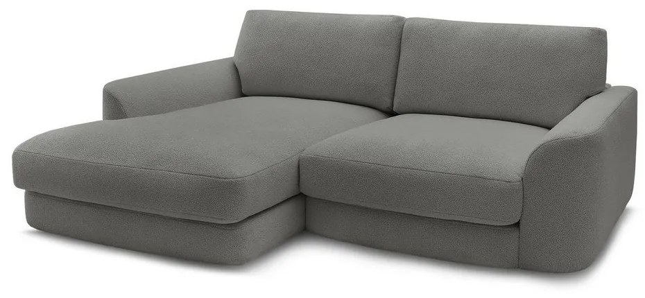 Sötétszürke buklé sarokkanapé (bal oldali-heverő résszel) Leonore – Bobochic Paris