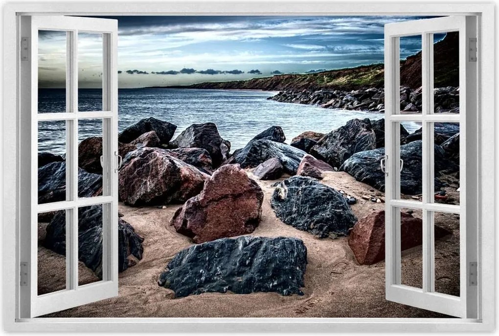 Poszterek 120x80 Tengerpart kövekkel