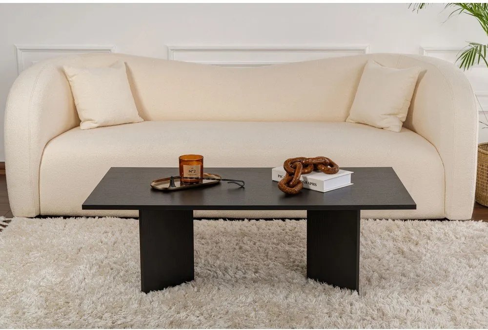 Fekete matt dohányzóasztal 60x119 cm Sabin – Kalune Design