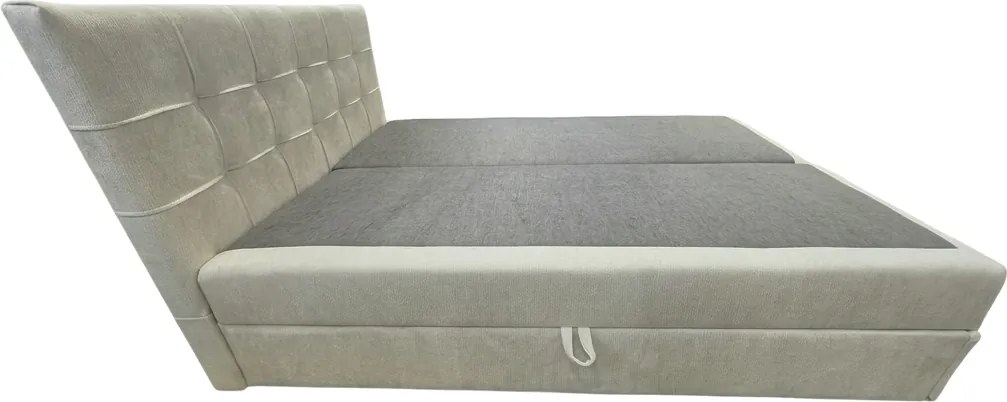 Kárpitozott boxspring ágy DIRELIS VIBE 140x200 cm krém Matrac: Bonell rugós matrac