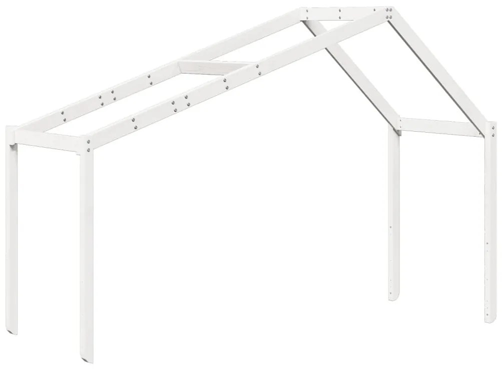 fehér tömör fenyőfa gyerekágytető 203 x 80,5 x 142 cm