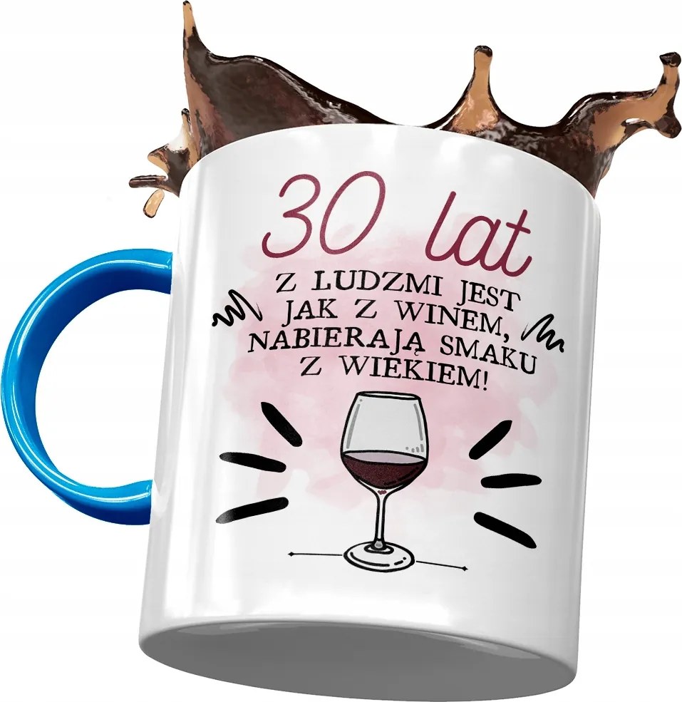 Kék Bögre Születésnapra 30 30-es 30-as, fényképes Nyomtatással