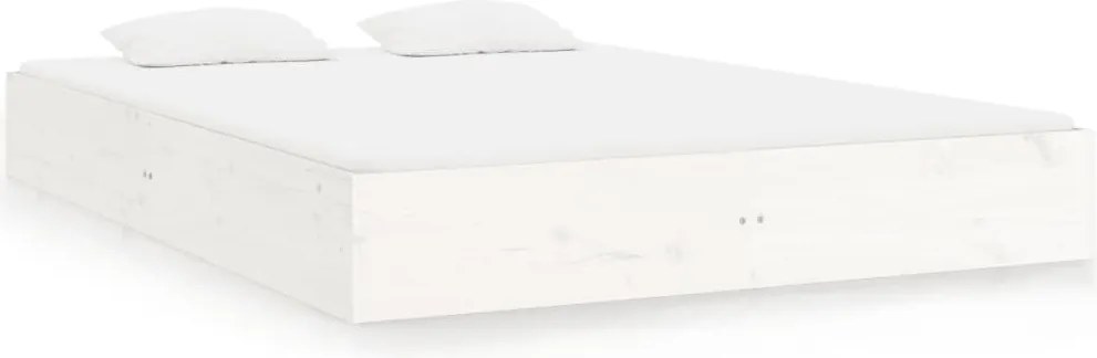vidaXL King Size fehér tömör fa ágykeret 150 x 200 cm