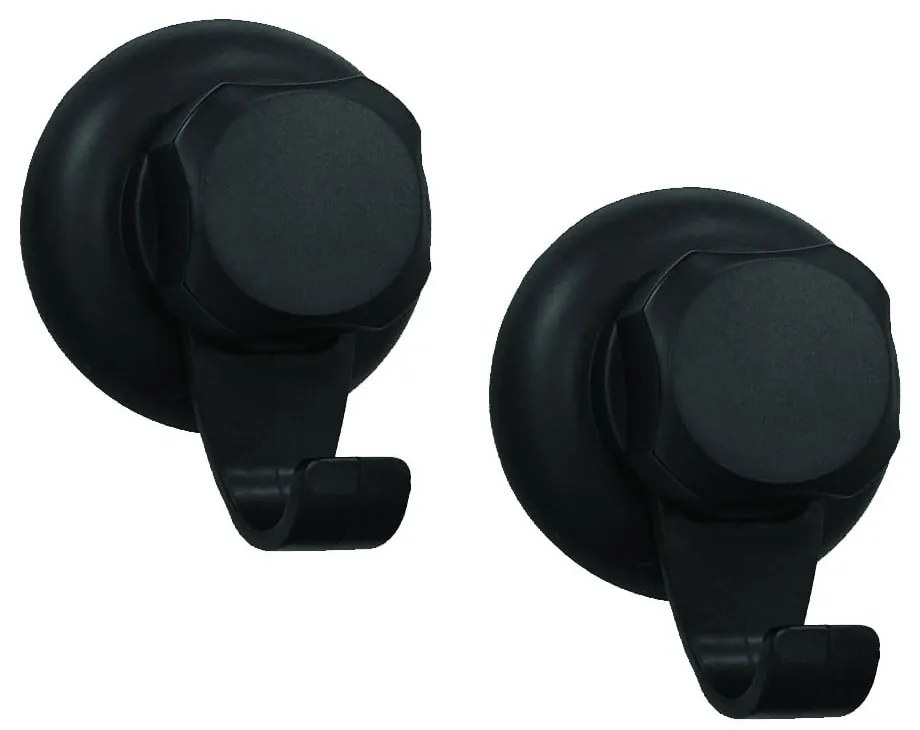 Fekete öntapadós acél akasztó szett 2 db-os Bestlock – Compactor