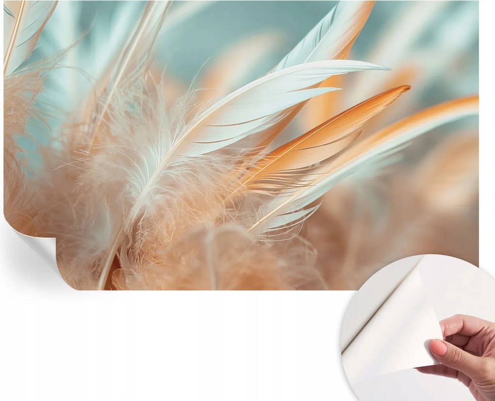 Öntapadós fotótapéta a konyhába Mosható Finom tollak 416x254 cm