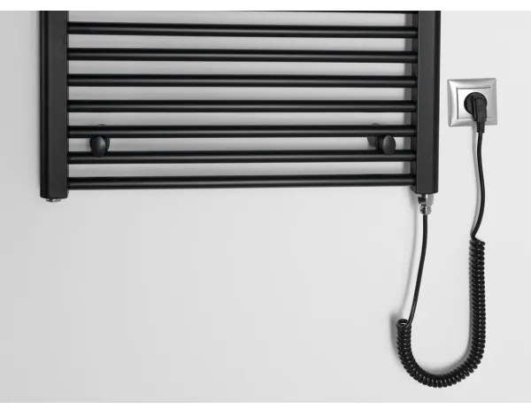 Aqualine - Fürdőszobai elektromos radiátor DIRECT-E 400W/230V 96 cm matt fekete