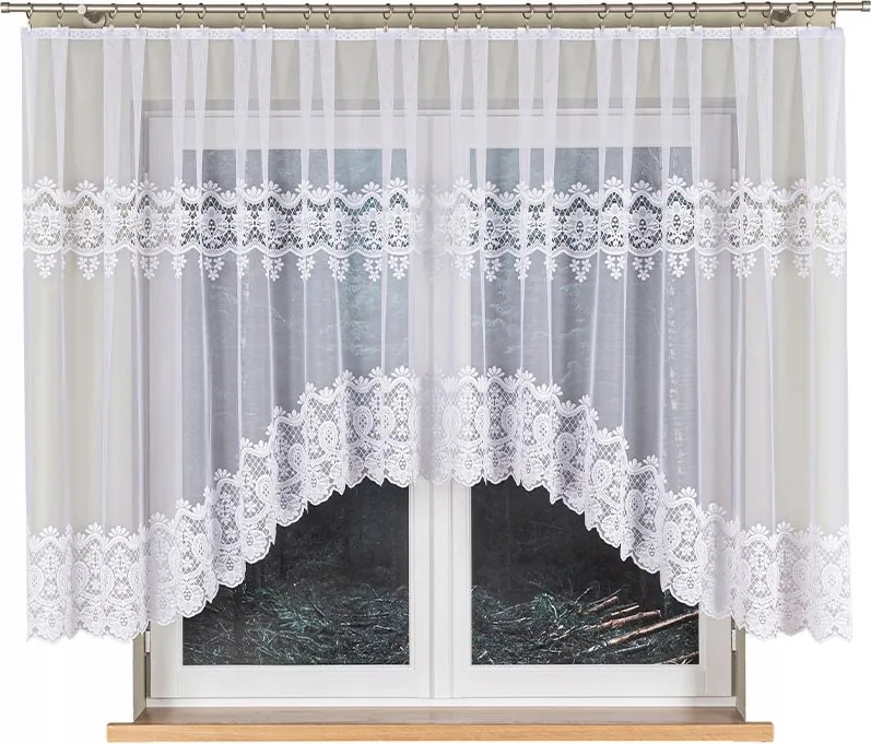 Jacquard függöny békák számára Daria 400x140 fehér