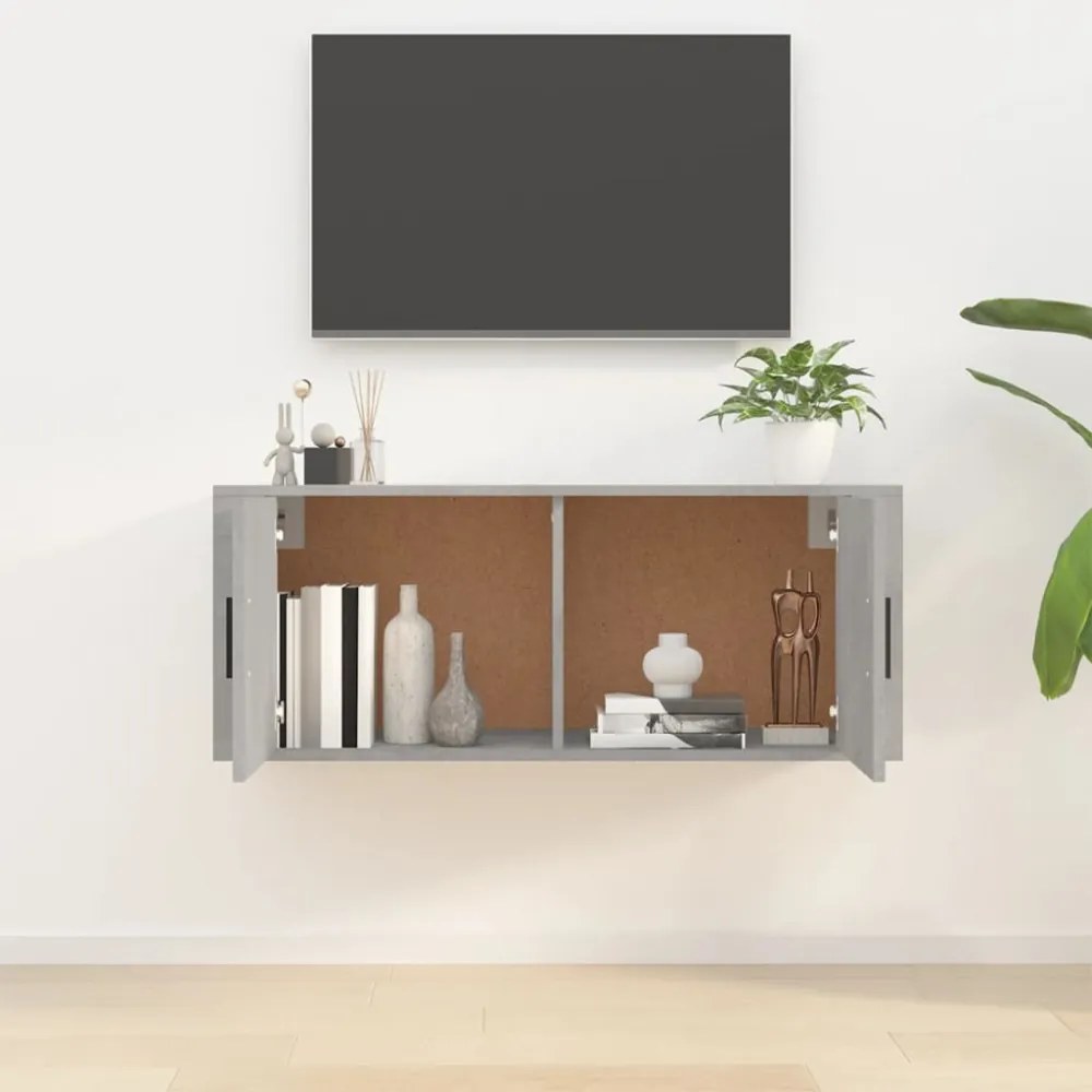 betonszürke fali TV-szekrény 100x34,5x40 cm