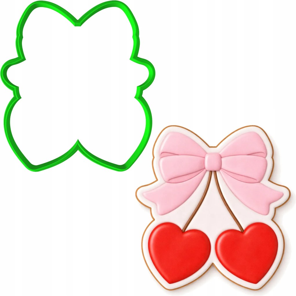 Húsvéti Mézeskalács Forma Valentin Nap Szív Masni Cseresznye 10cm