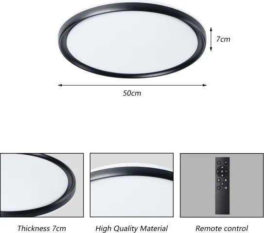 BRILAGI - dimmelhető LED mennyezeti lámpa RIVO LED/72W/230V 3000-6000K fekete Ø 50 cm + távirányító