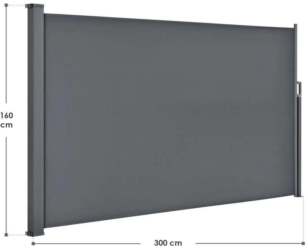 Juskys Dubaj oldalsó napellenző 300x160 cm - antracit