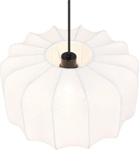 Fehér fém függőlámpa textil búrával ø 40 cm Madleine – Reality