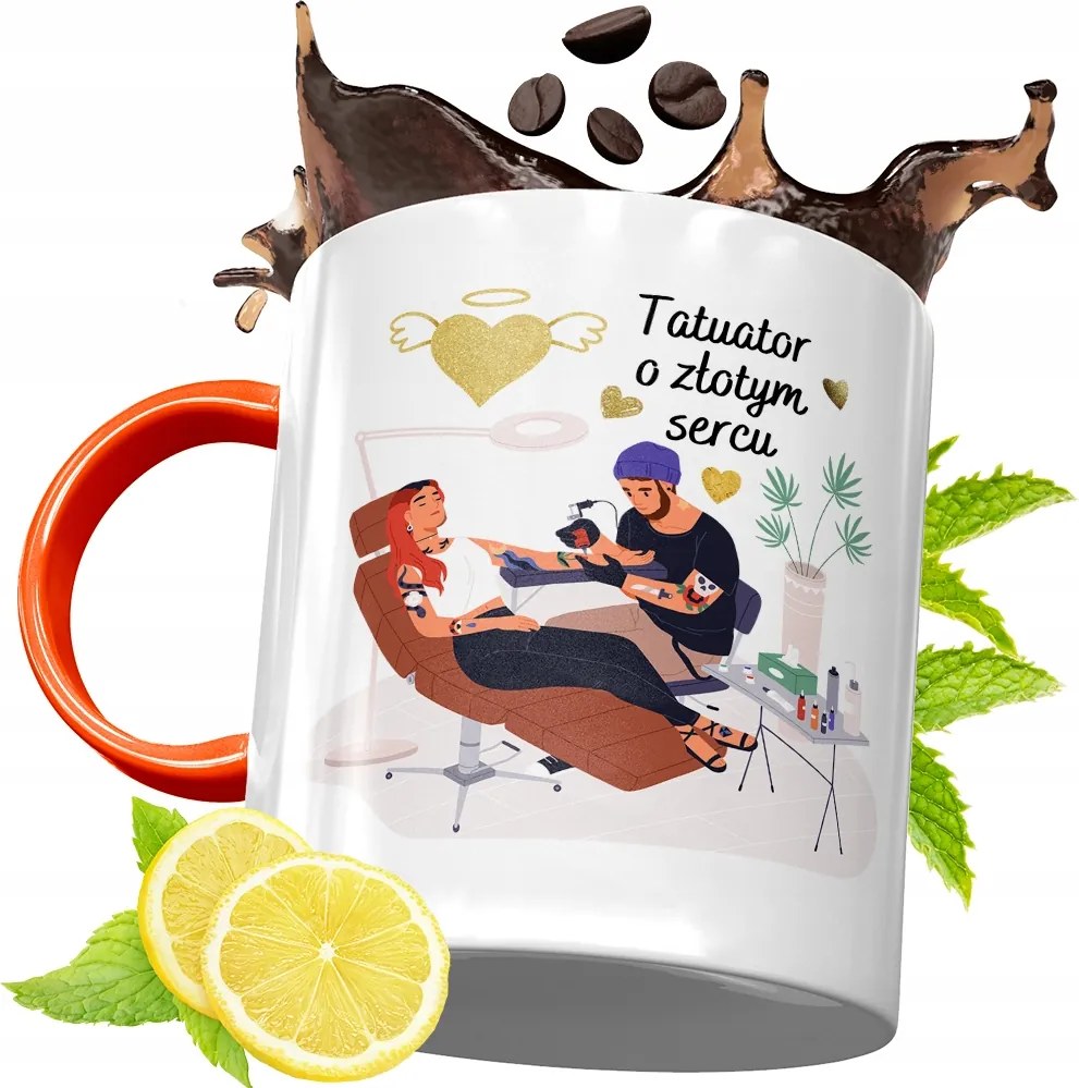 Narancssárga Bögre Tetováló Ajándék fényképes nyomtatással