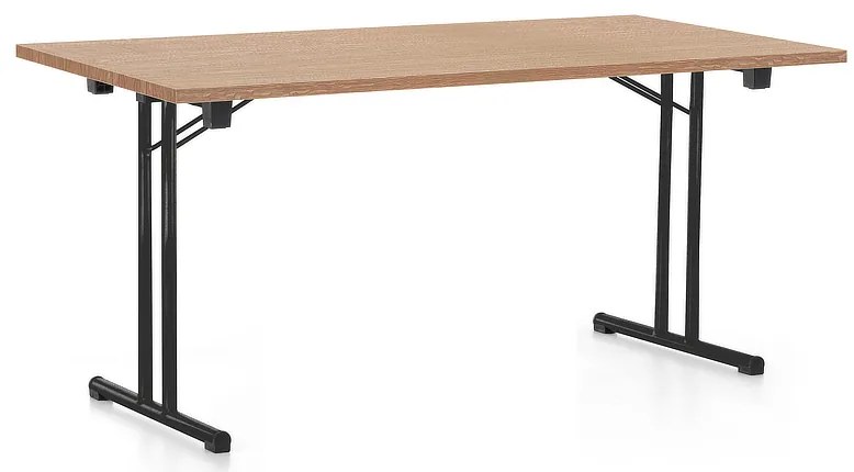 Összecsukható asztal 160 x 80 cm, fekete lábak, tölgy