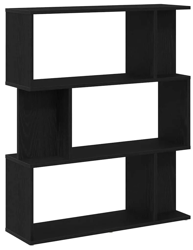 fekete tölgy szerelt fa könyvespolc 80x24x96 cm