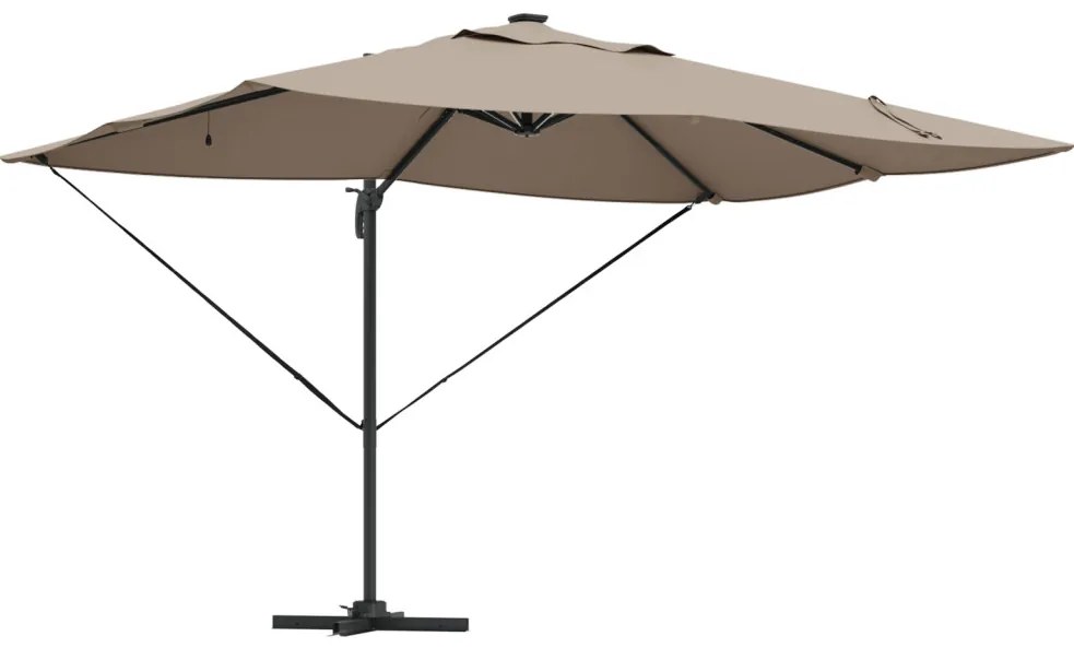 Konzolos Roma Napernyő LED-del Taupe 352x251x265 cm Alumínium