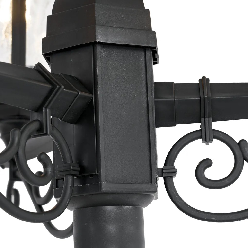 Klasszikus fekete kültéri oszlop 217 cm IP44 - New Haven Hammered