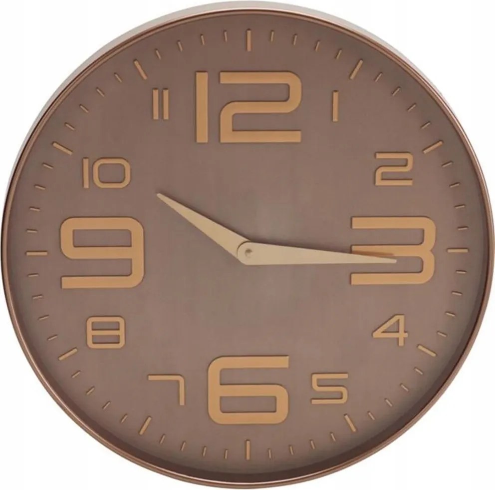 Falióra kerek barna arany számok modern nagy 50cm 1db
