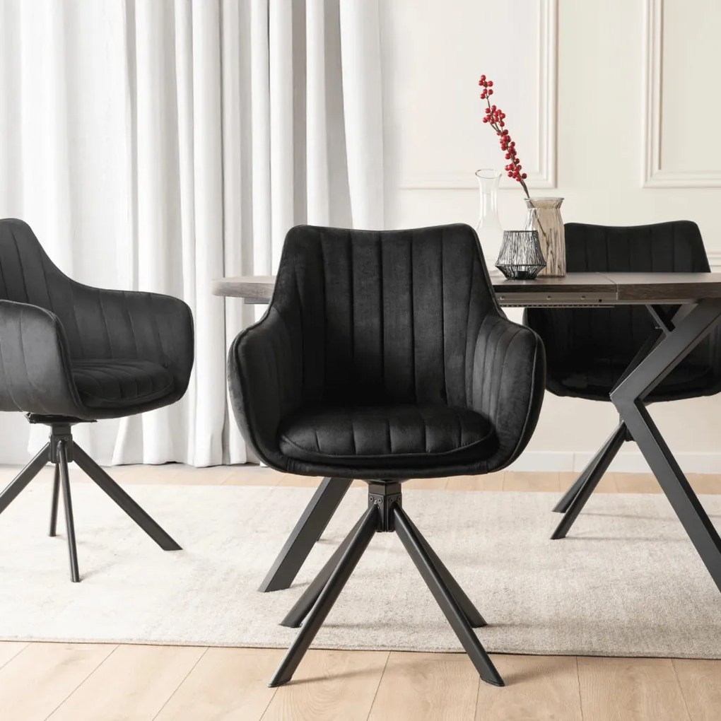 Forgó Étkezőszék Fekete Színben. MUMBAI