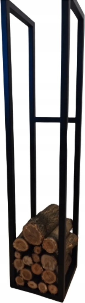 Kandalló Fa Állvány Fekete Loft Fa Kosár 100 cm