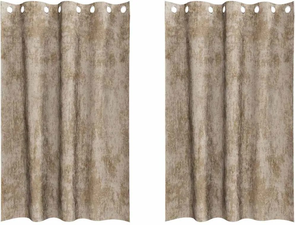 vidaXL Bársonyfüggönyök 2 pcs pezsgőszín 175 x 140 cm Bársony