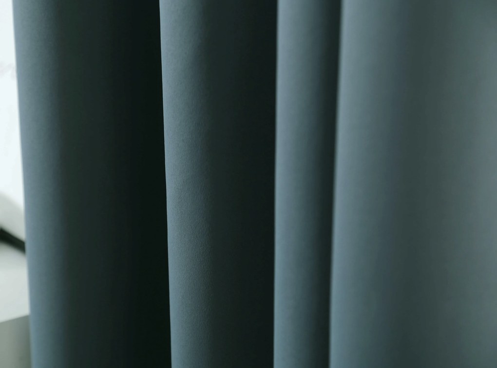 Kékeszöld függöny OXFORD 140x250 cm Felfüggesztés: Fém gyűrűk