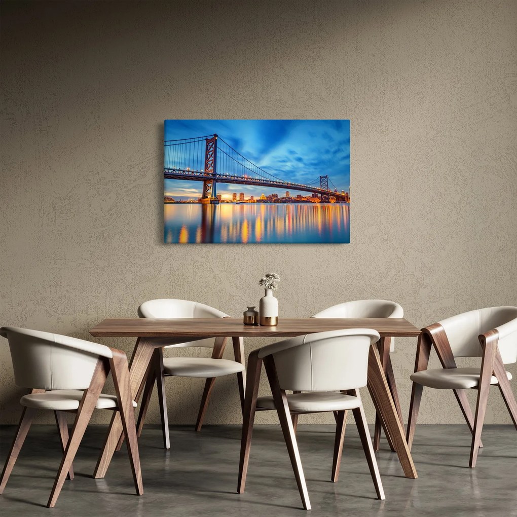 Kép - Benjamin Franklin híd, Philadelphia (90x60 cm)
