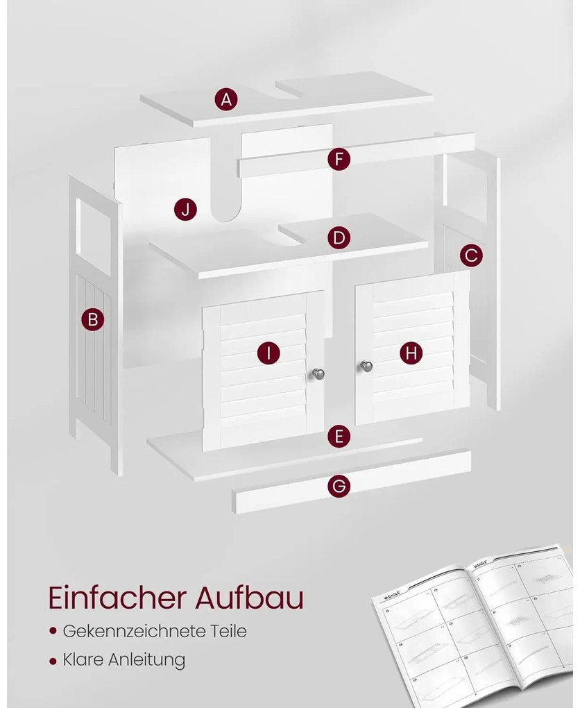 Mosogató alatti szekrény 60 x 30 x 60 cm, fehér