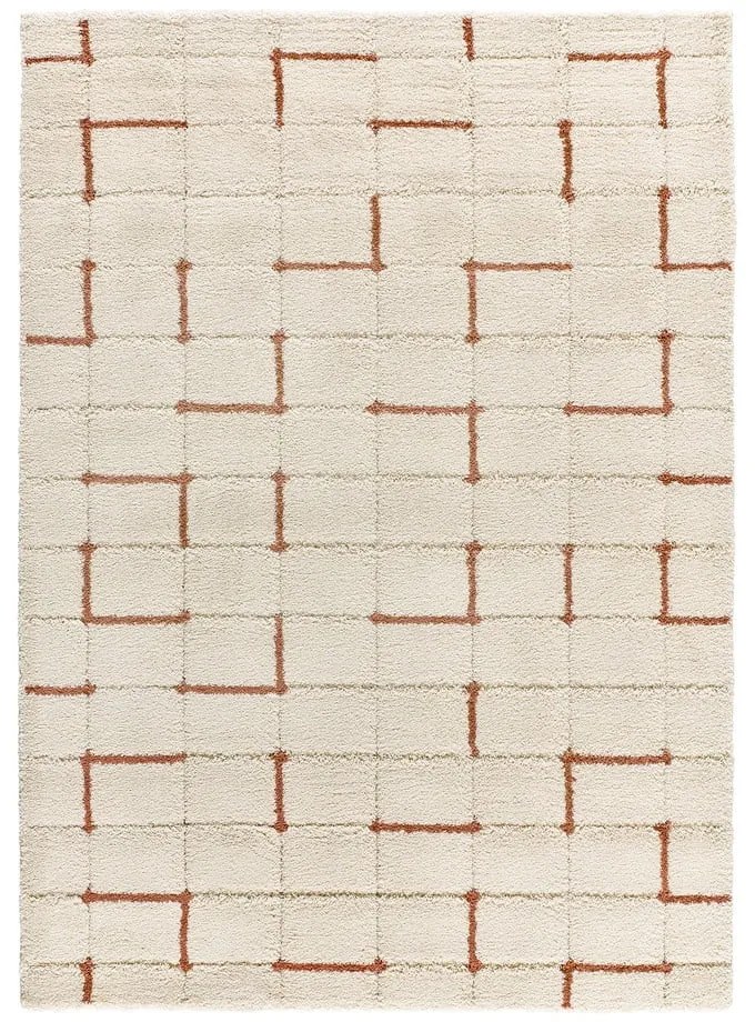 Téglavörös-krémszínű szőnyeg 80x150 cm Brenda – Universal