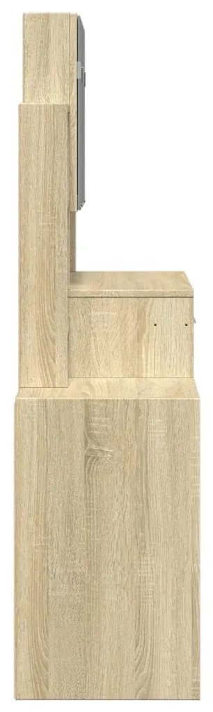 sonoma tölgy színű fésülködőasztal szekrénnyel 80 x 35 x 132 cm