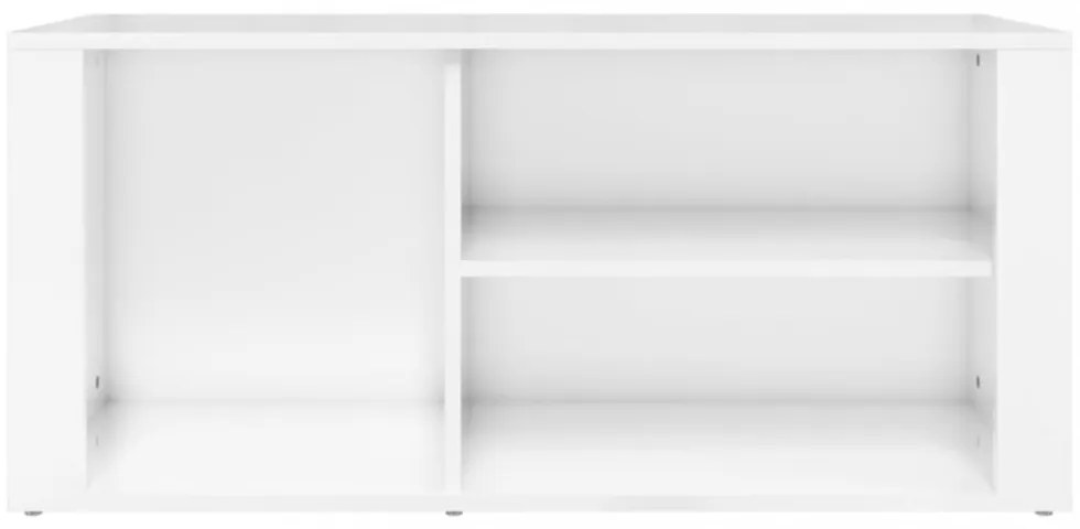 magasfényű fehér szerelt fa cipőszekrény 100x35x45 cm