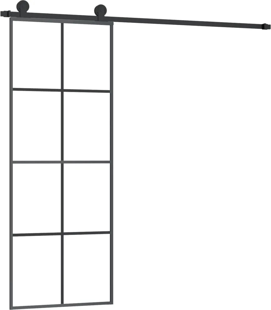 vidaXL ESG üveg és alumínium tolóajtó fémszerelvény-szettel 76x205 cm