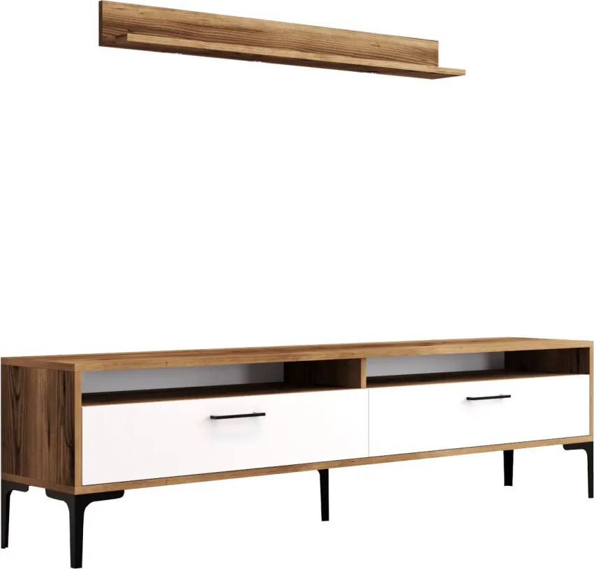 Istanbul TV-állvány, dió-fehér, 180 cm – TR845HCT3096