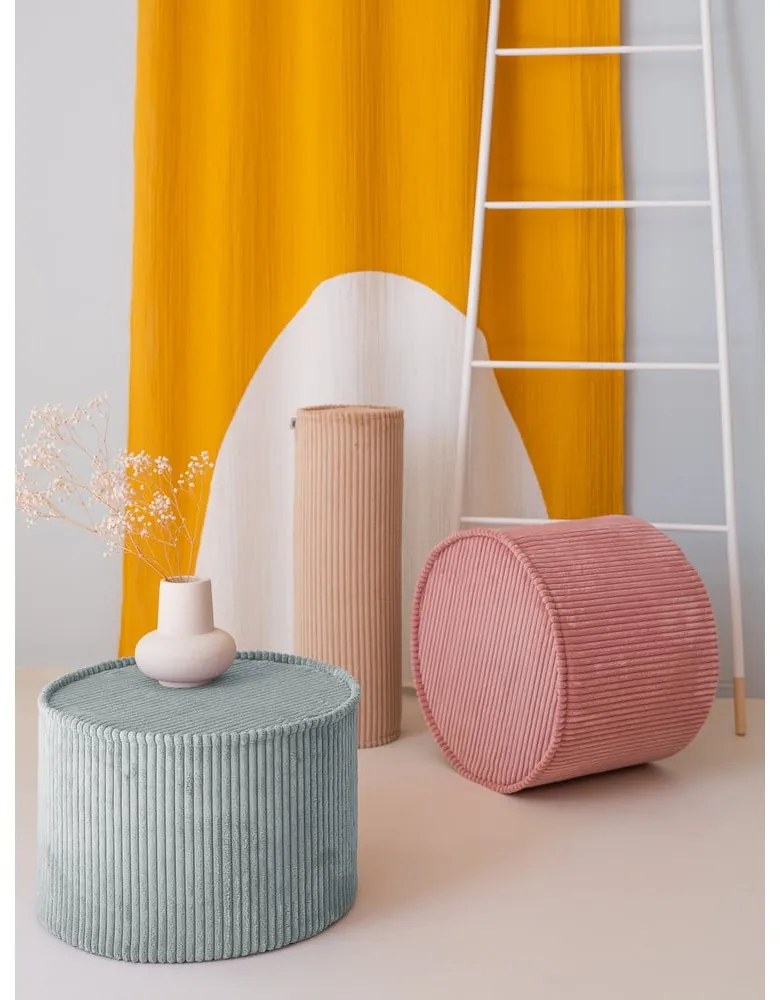 Rózsaszín kordbársony gyerek puff – Wigiwama