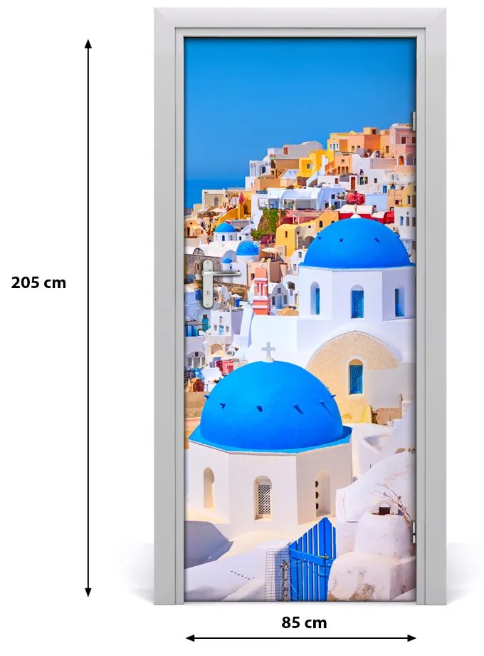 Poszter tapéta ajtóra Város Santorini 95x205 cm