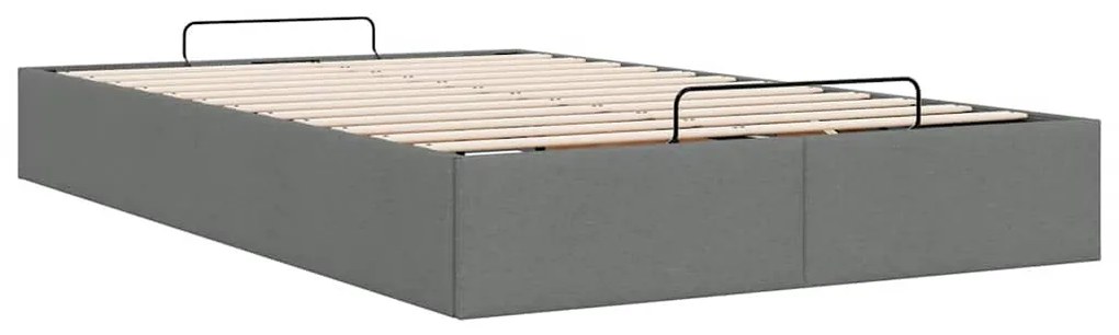 Ottomán sötétszürke szövet ágykeret matrac nélkül 120x200 cm