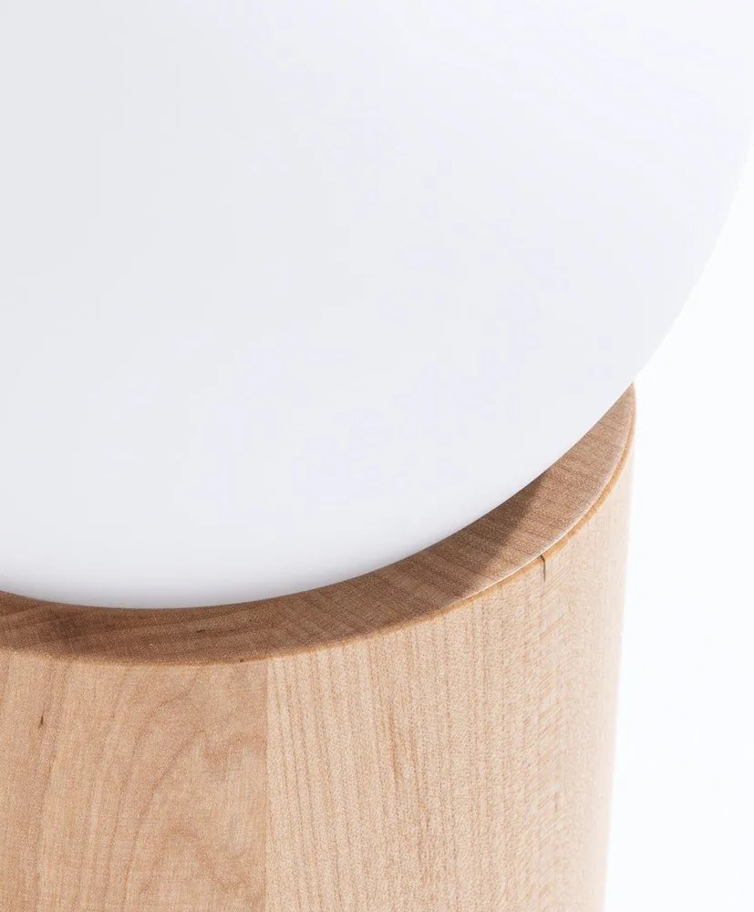 Fehér-natúr színű asztali lámpa üveg búrával (magasság 21 cm) Surtur – Sollux