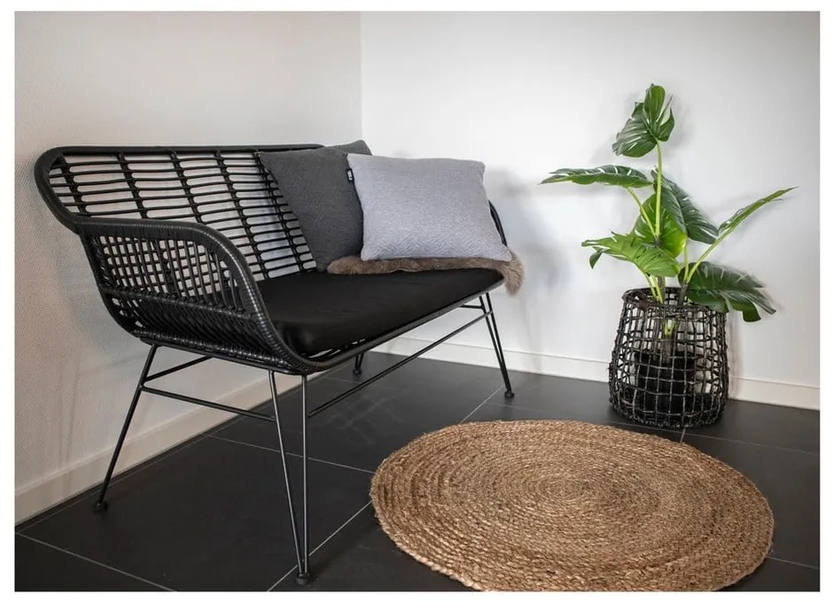 Trieste fekete műrattan kerti kanapé - House Nordic