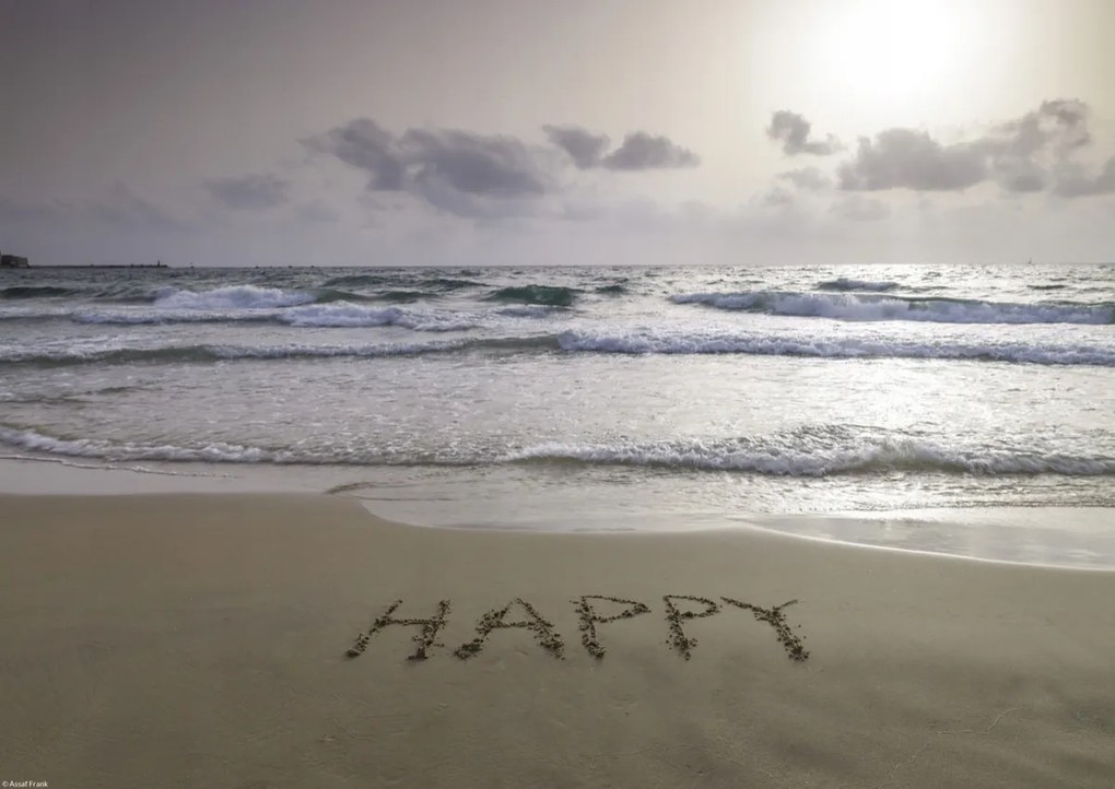 Poszter 42x29,7cm Happy szó a tengerparton, Assaf Frank