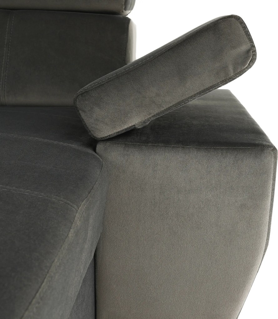 Ülőgarnitúra, szürkésbarna taupe, jobbos, LAMORA U