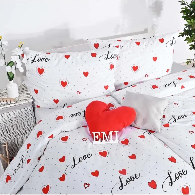 EMI Love ágyneműhuzat, A standard egyszemélyes ágy szett tartalma: 1x 140x200 + 1x 70x90