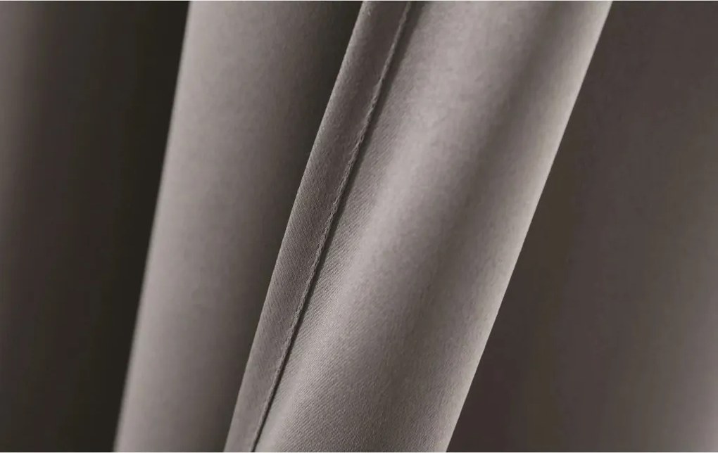 Szürkésbarna OXFORD függöny 140x250 cm Felfüggesztés: Fém gyűrűk