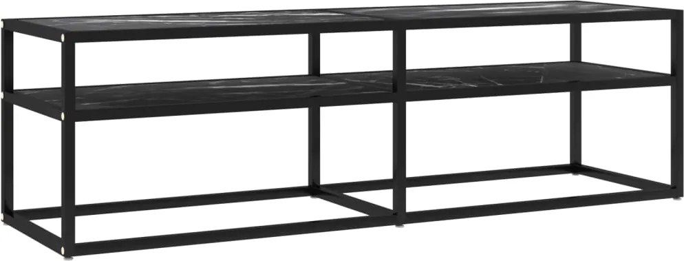 vidaXL fekete márvány színű edzett üveg TV-szekrény 140 x 40 x 40,5 cm
