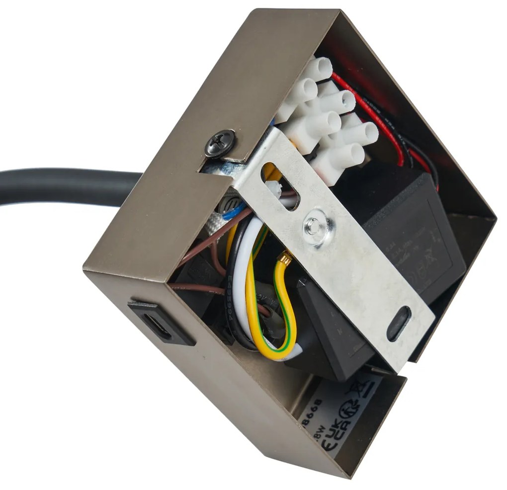 Modern fegyverszürke fali lámpa USB-C porttal - Gosna