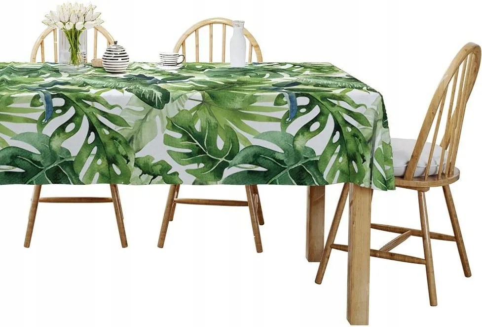 Abrosz asztalra 140x220 zöld levelek