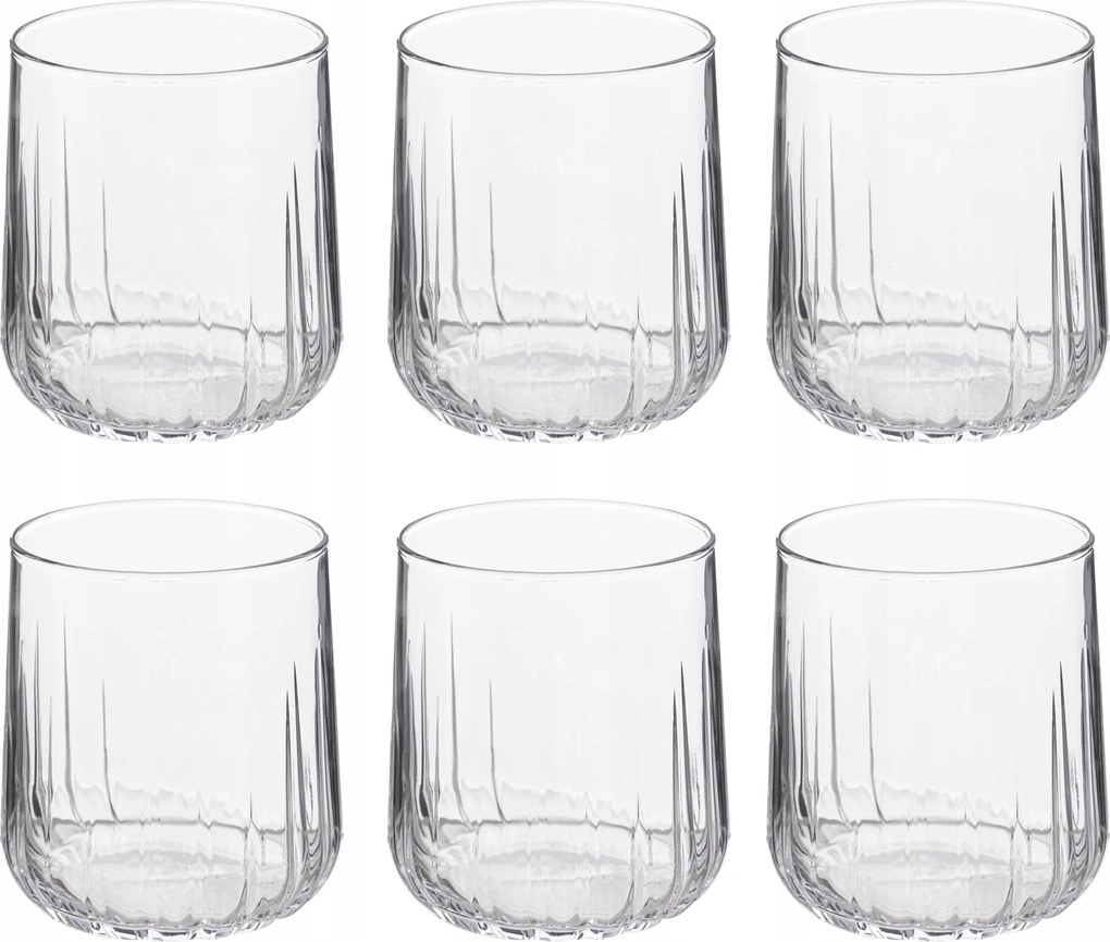 Alacsony Üvegpohár 6 Db 310 ML Kiváló Minőség 7,2 X 7,2 X 8,6 CM