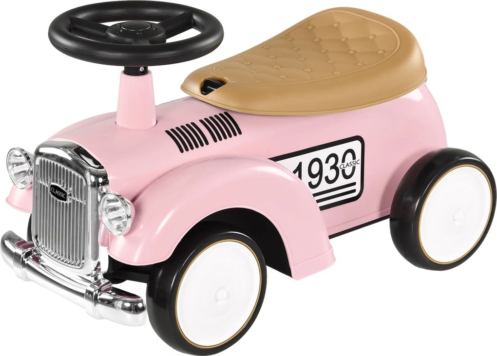 AIYAPLAY Gyermek Ride-On Autó, Tárolóhellyel Ellátott Jármű, Anti-Tip Védelmű Ride-On Autó 1-3 Éveseknek, Rózsaszín, 58 x 27 x 35 cm | Aosom
