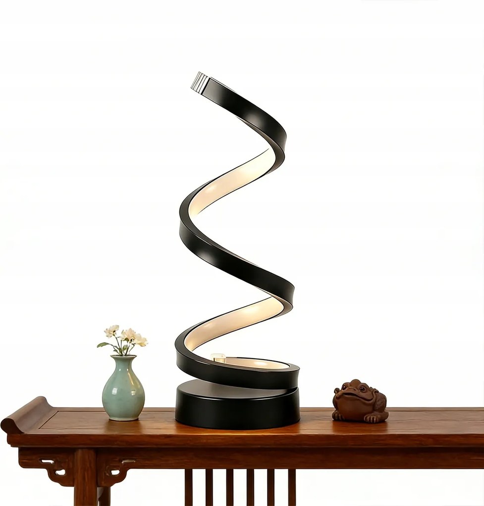 Led Éjszakai Asztali Lámpa Kreatív Spirális Hálószoba Nappali 3 Üzemmód