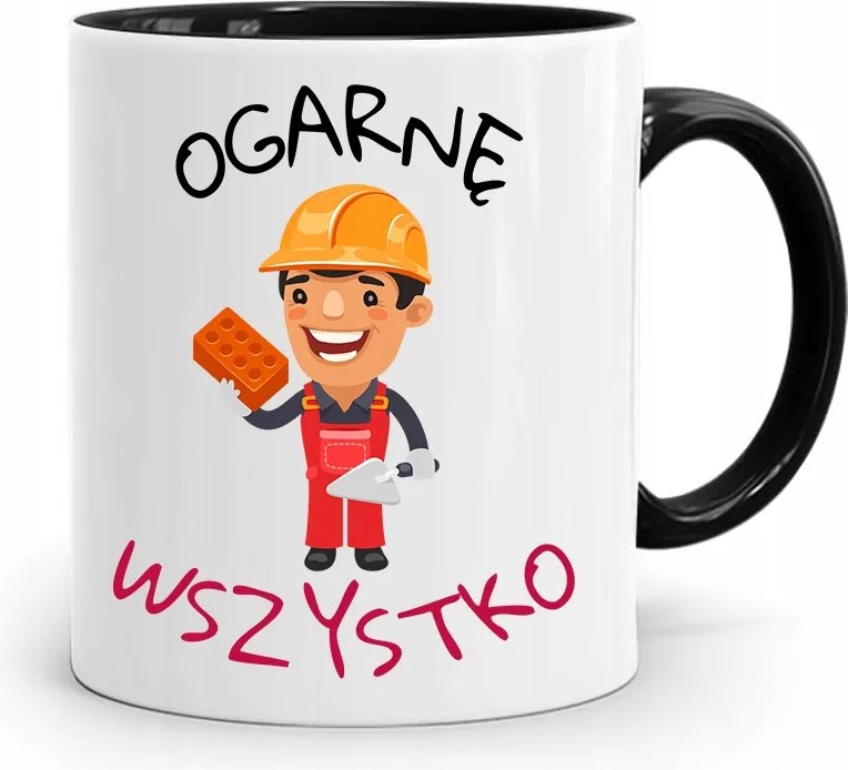 Bögre Fekete Építő Barkács Szakember Ajándék fényképes nyomtatással